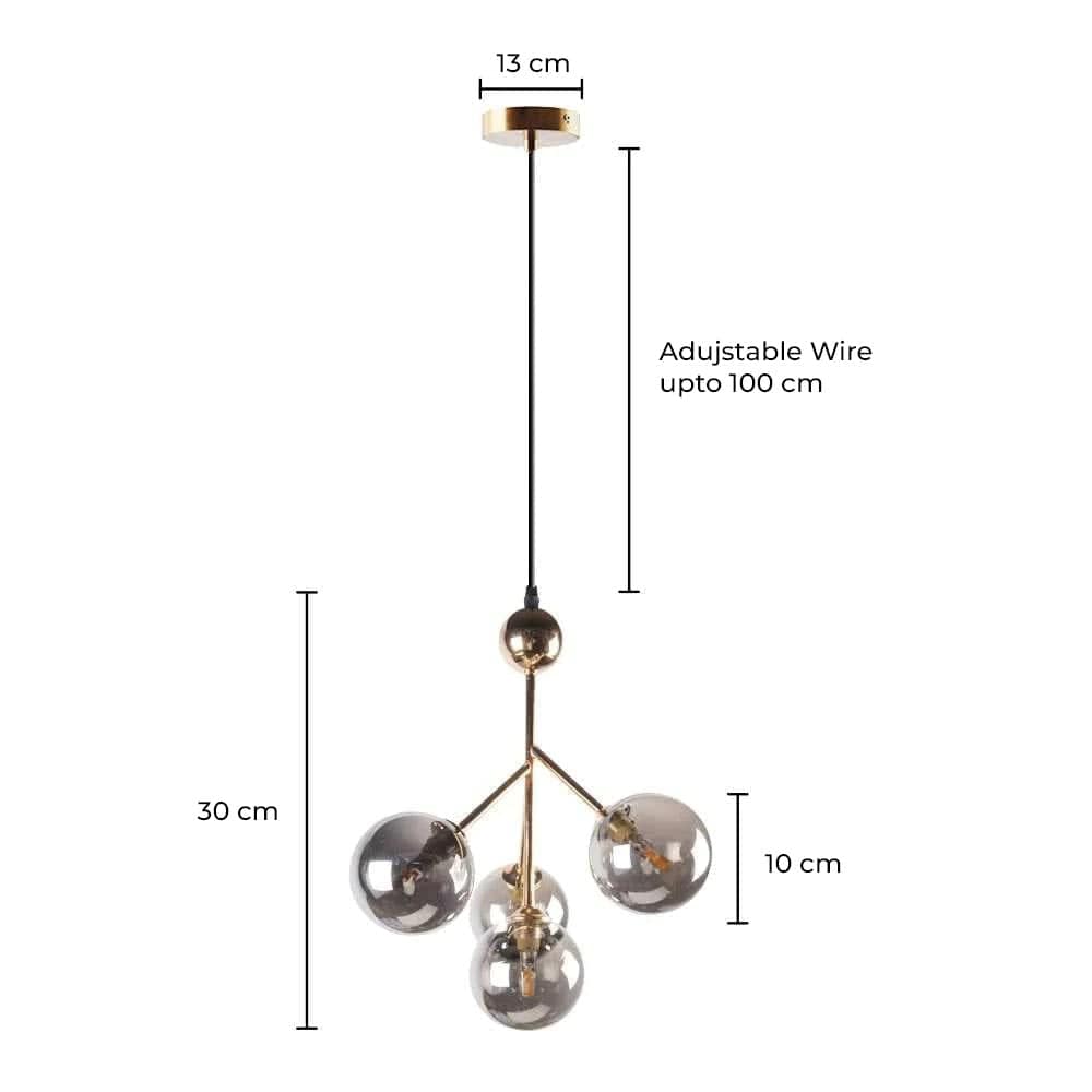 Elegant Four Moon Hanging Light - Modern Decorative Pendant Fixture for Living Room, Bedroom, and Dining Area