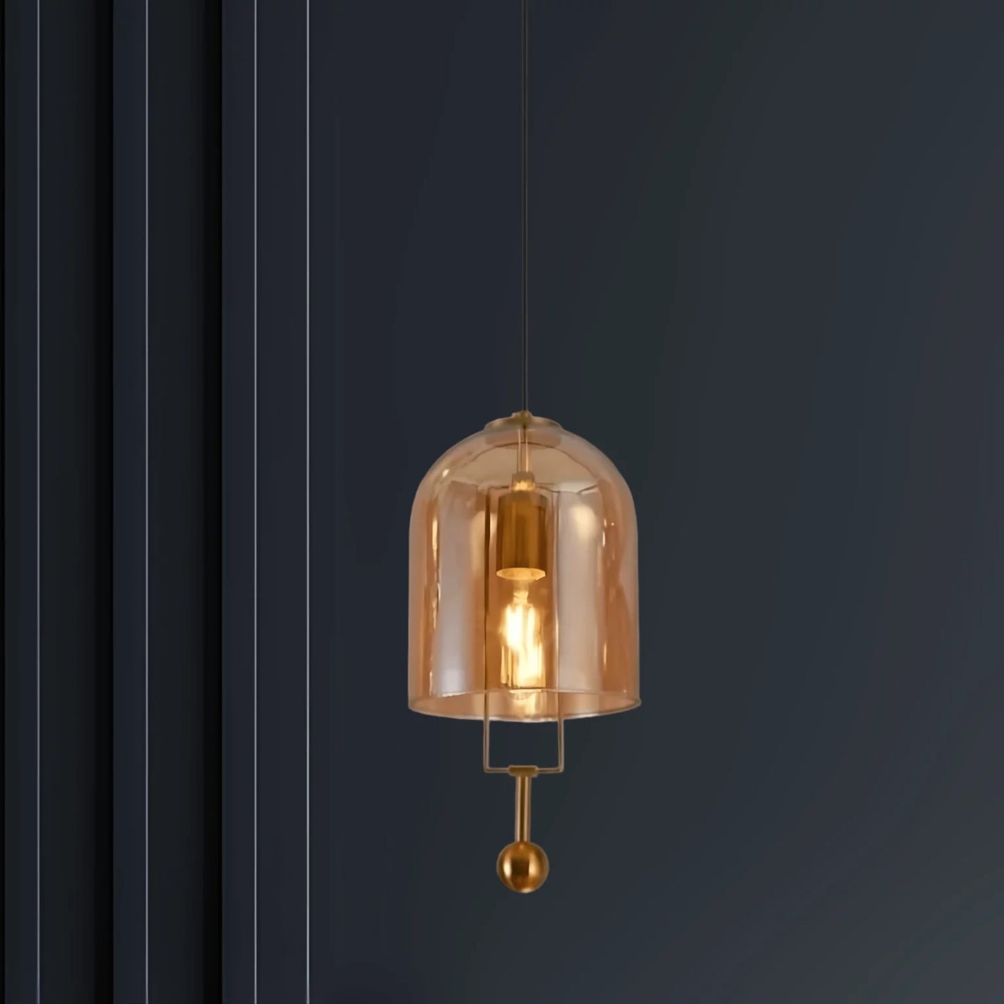 Golden Radiance Hanging Light - Elegant Ceiling Fixture for Stylish Home and Office Decor