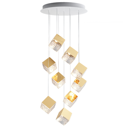 Modern LED Square Crystal Chandelier - Large Lighting Fixture for Hotel and Elegant Home Decor