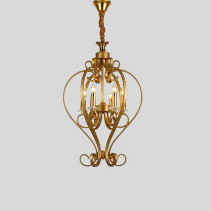 Vintage Antique Gold Climber Hanging Light - Elegant Ceiling Fixture for Classic Interiors