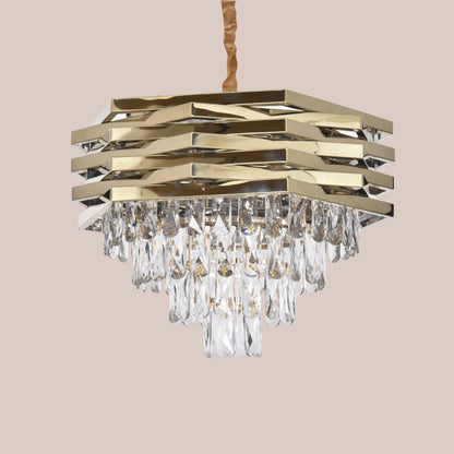 Modern Hexagon Crystal Pendant Chandelier – Unique Home and Villa Decor Lighting - Size 50MM