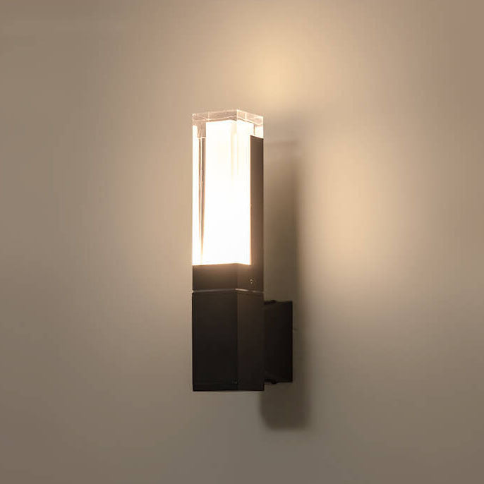 Modern Acrylic Lampshade Outdoor Waterproof LED Wall Sconce - Single & Double Head Options for Stylish Exterior Lighting (Pack of 1)