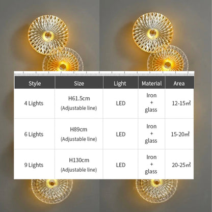 Modern Golden Glass LED Wall Art Lamp - Warm White Elegant Lighting