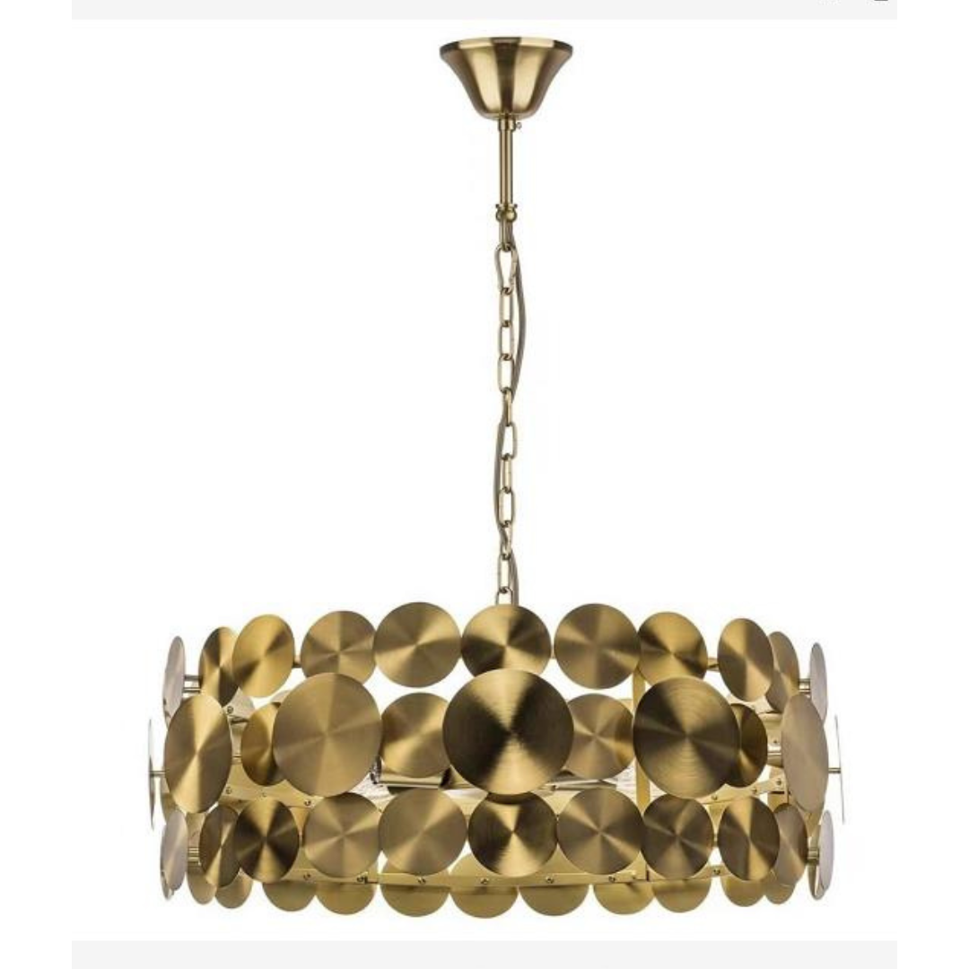 Golden Circular Plates Modern Chandelier - E14 Holder Type for Stylish Lighting - Size 400MM