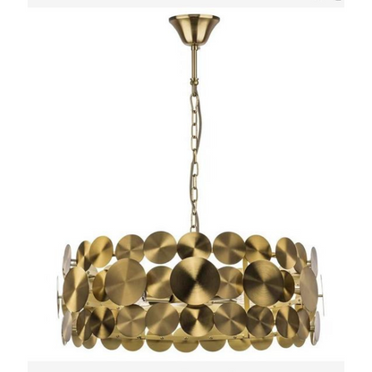 Golden Circular Plates Modern Chandelier - E14 Holder Type for Stylish Lighting - Size 400MM