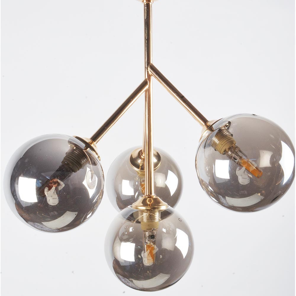 Elegant Four Moon Hanging Light - Modern Decorative Pendant Fixture for Living Room, Bedroom, and Dining Area