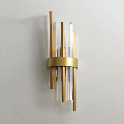 Classic Gold Crystal Wall Sconce - Elegant Modern Wall Light for Living Room Decor