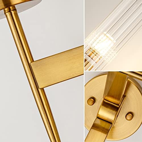 Nordic Gold Wall Lamp with Clear Glass Shade - Geometric Metal Sconce for Bedroom, Living Room, and Stair Decoration