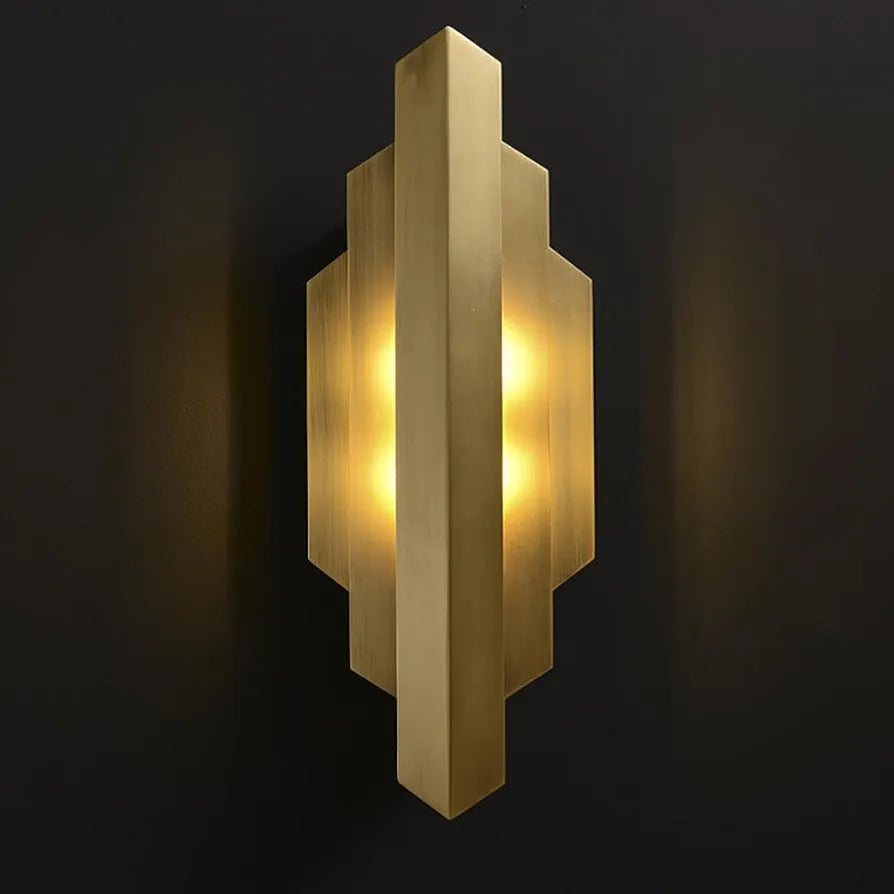 Brass Wall Mounted Lamp - Gold Indoor Up Down Wall Lighting with G9 Socket for Bedroom, Living Room, Stairway, and Entryway (H: 45cm) - Modern Nordic Wall Light Fixture