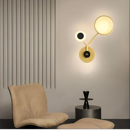 Gold Luxury Wall Lamp - Medium Size with Adjustable Color-Changing Feature for Homes