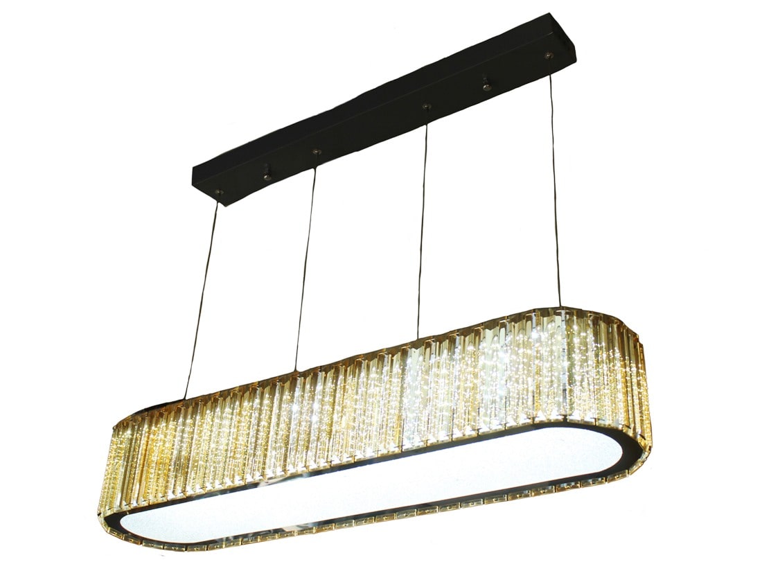 Modern Rectangular Crystal Suspension Chandelier – Elegant Height-Adjustable Lighting for Home & Hotel