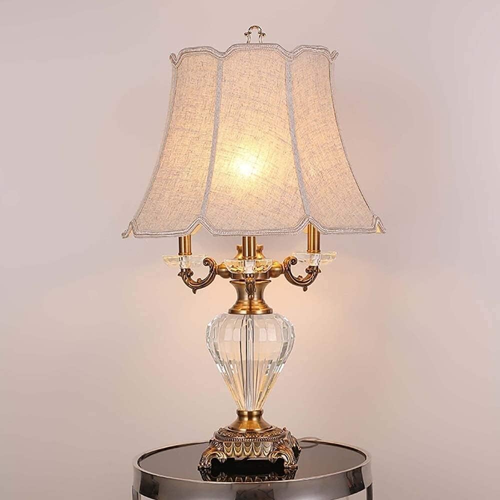 Three-Headed Crystal Candle Table Lamp - Elegant European Design for Stylish Home Lighting