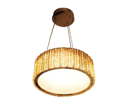 Crystal Decor Round Ceiling Pendant Chandelier – Height Suspension with Color-Changing LED Light