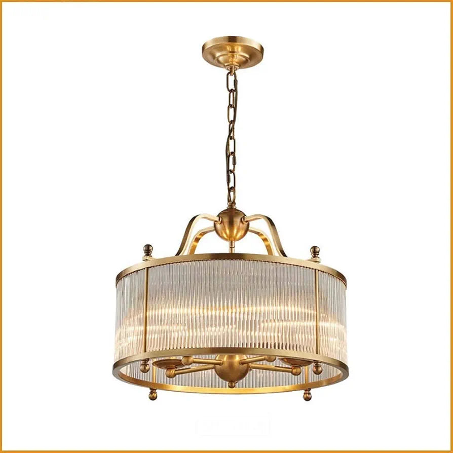 Pure Copper Glass Alloy Chandelier - Elegant Restaurant and Villa Lamp