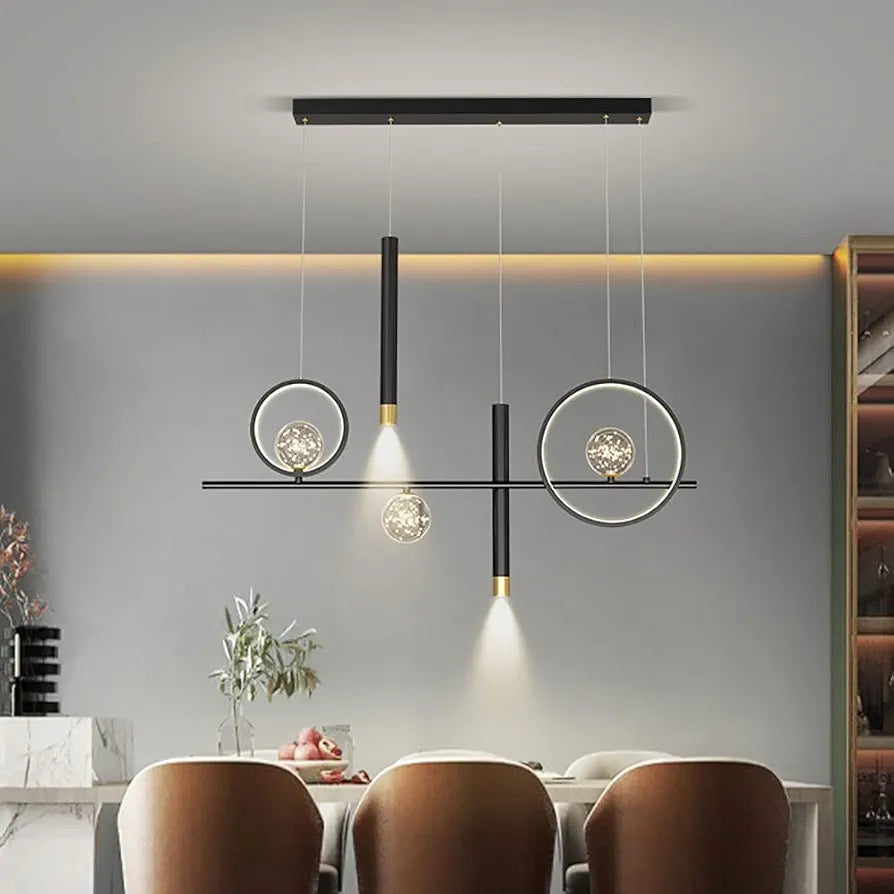 Nordic Minimalist Black Pendant Light – Modern Gypsophila Chandelier for Dining Room & Living Room