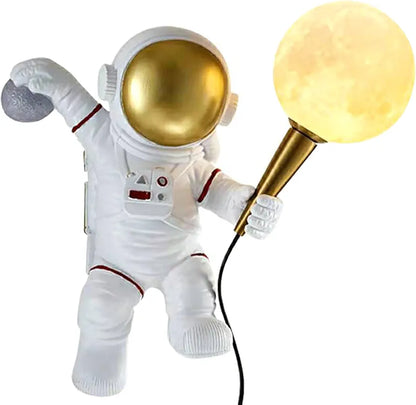 Astronaut Style LED Wall Sconce - Child Resin Cartoon Wall Mounted Lamp for Kids' Bedroom, Dining Room, and Living Room Decor