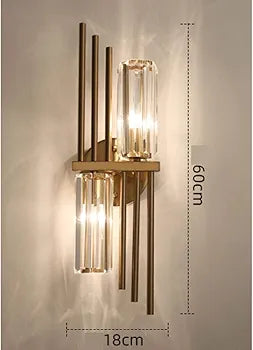 High Translucent Crystal Wall Light - Post-Modern 14-Bulb Fixture for Living Room, Hotel Hallways, and Bedroom Night Art Lighting (180 x 600 mm)