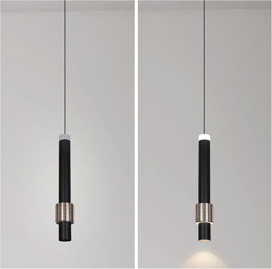 Pendant Lights Kitchen Island Lighting Fixture - Modern Black and Brass Dimmable LED Hanging Light for Bar and Dining Room - Black