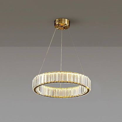 Crystal Decor Round Ceiling Pendant Chandelier – Height Suspension with Color-Changing LED Light