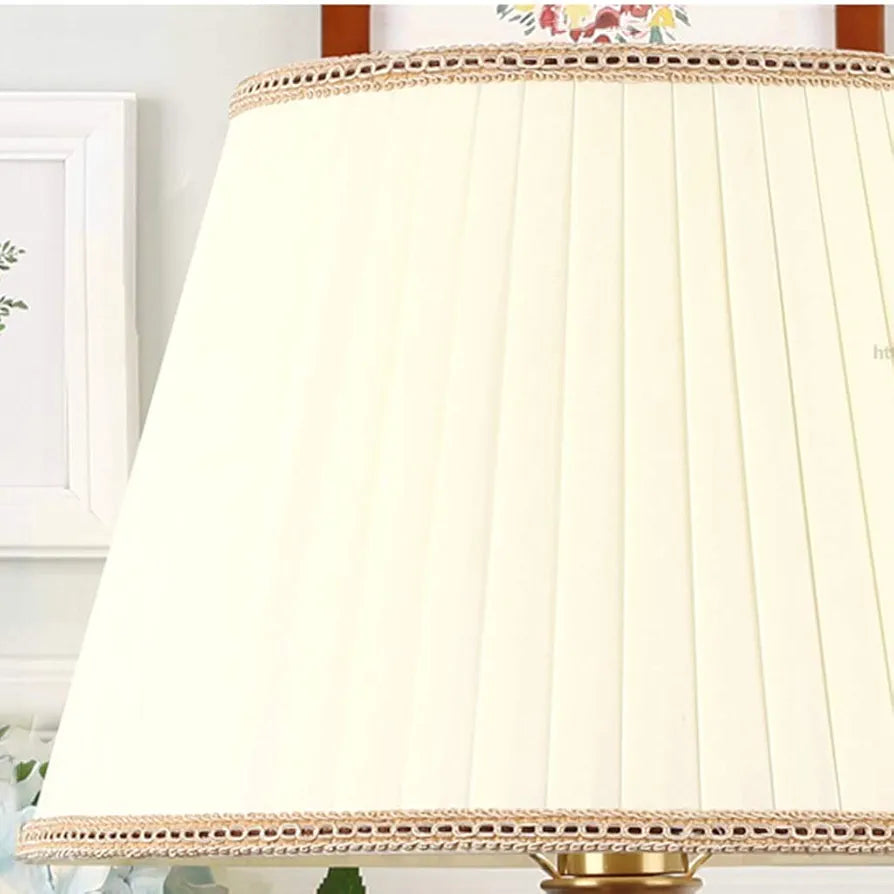 Light Pink Ceramic Table Lamp - Restaurant Bedroom Table Lamp Pleated Lampshade/Ice Cracked Lamp Body Table Lamp Large Stable Lighting Device