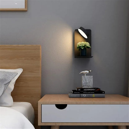 Led Black Swing Adjustable LED Wall Light With USB Charging - Warm White