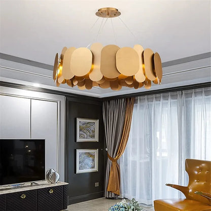 Modern Crystal LED Copper Chandelier – Elegant Ceiling Lighting for Living Rooms, Restaurants, and Villas