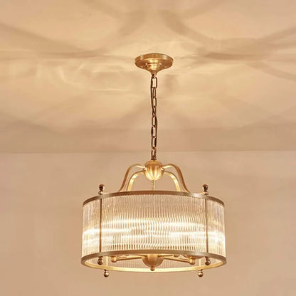 Pure Copper Glass Alloy Chandelier - Elegant Restaurant and Villa Lamp