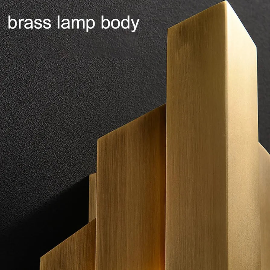 Brass Wall Mounted Lamp - Gold Indoor Up Down Wall Lighting with G9 Socket for Bedroom, Living Room, Stairway, and Entryway (H: 45cm) - Modern Nordic Wall Light Fixture