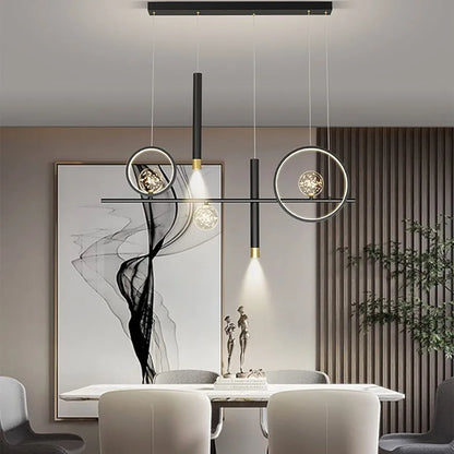 Nordic Minimalist Black Pendant Light – Modern Gypsophila Chandelier for Dining Room & Living Room