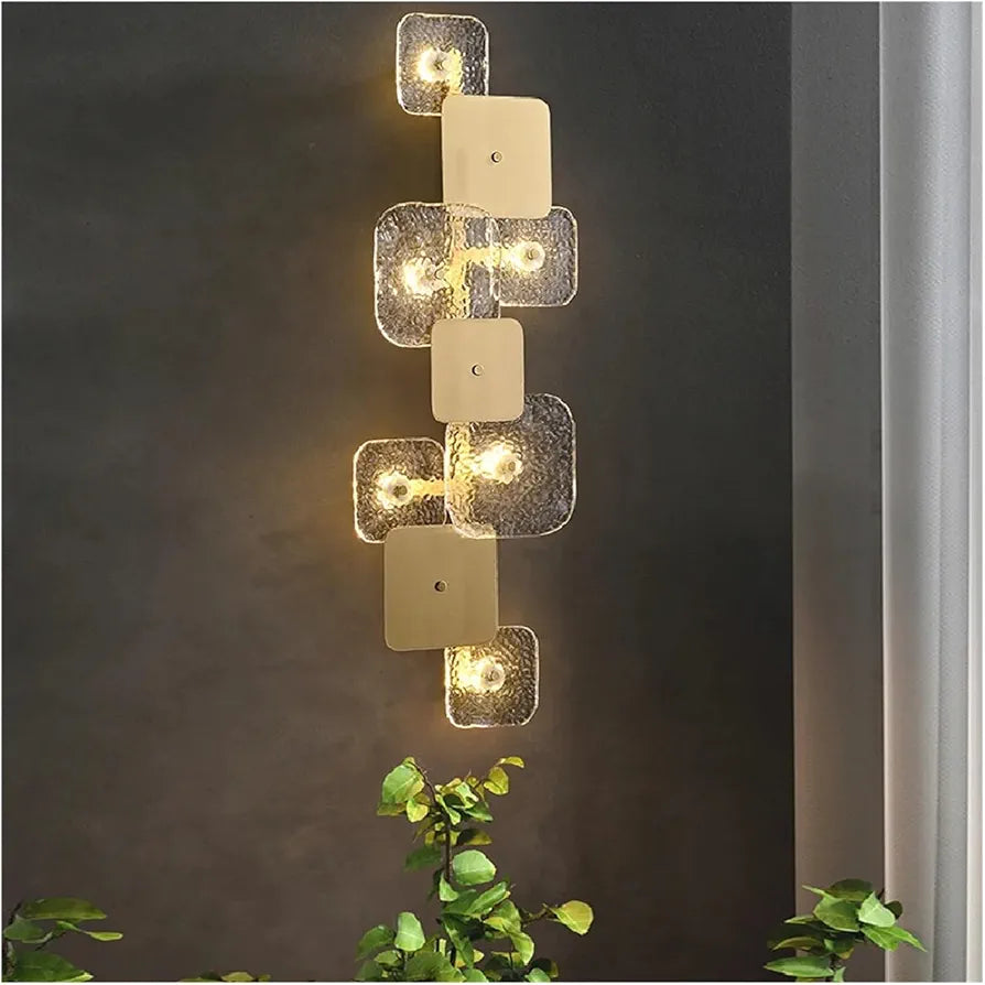 Water Ripples Glass Gold Luster Dimmable LED Copper Lamp - Luxury Indoor Light Fixture for Elegant Home Decor