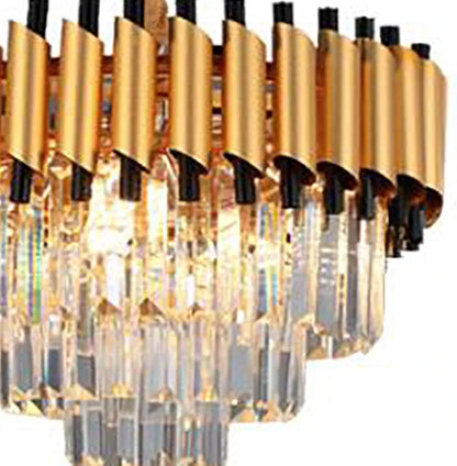 Modern Decorative Black and Gold Crystal Chandelier – Elegant Ceiling Lamp for Living Rooms & Restaurants