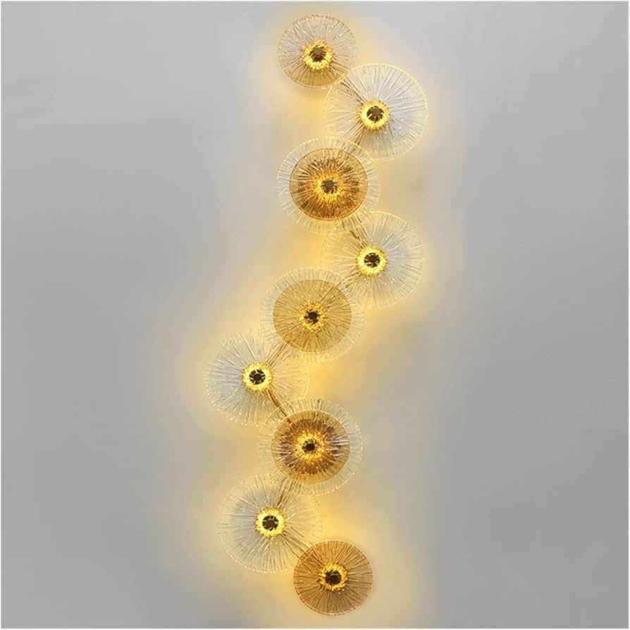 Modern Golden Glass LED Wall Art Lamp - Warm White Elegant Lighting