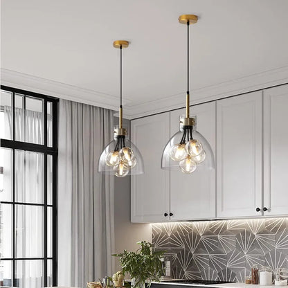 European Pendant Lighting Fixture with Clear Glass - Elegant Hanging Light for Timeless Decor