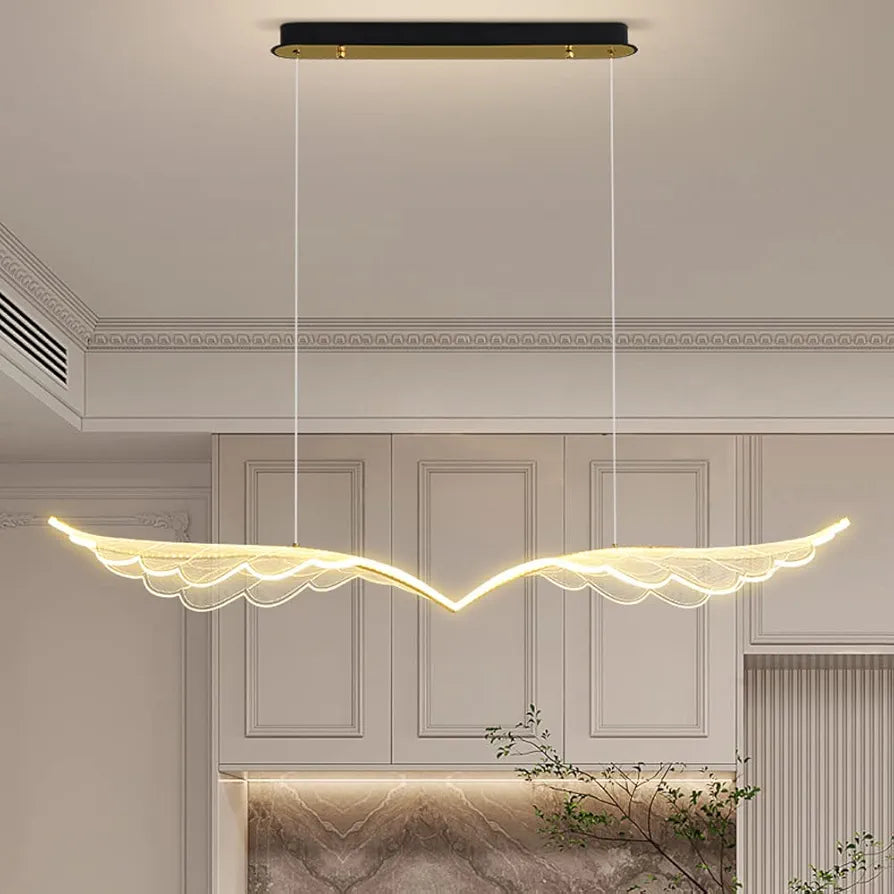 Dimmable Modern Acrylic Wing LED Pendant Light - Elegant Chandelier for Dining Room & Kitchen Island Decor