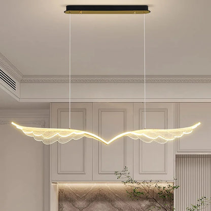 Dimmable Modern Acrylic Wing LED Pendant Light - Elegant Chandelier for Dining Room & Kitchen Island Decor