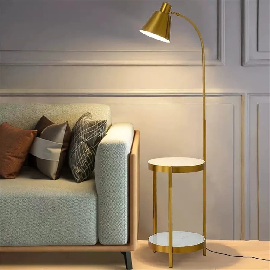 Vertical Floor Lamp with Shelf - Stylish Coffee Table Light for Living Room, Sofa, and Bedroom Décor