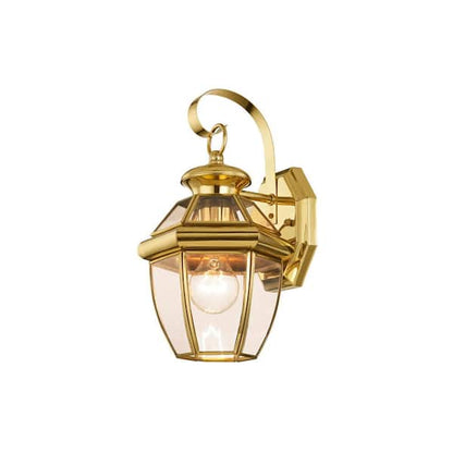 Elegant Leopold Classic Brass & Glass Lantern Wall Light - Vintage Outdoor & Indoor Lighting Fixture