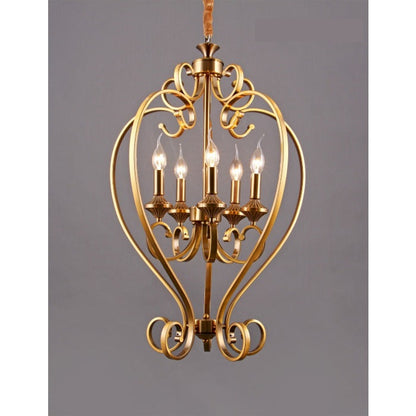 Vintage Antique Gold Climber Hanging Light - Elegant Ceiling Fixture for Classic Interiors