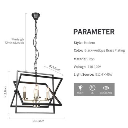 Sophisticated Modern Pendant Chandelier with Antique Black Plating for Timeless Style