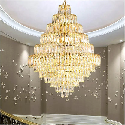 Luxury Crystal Chandeliers for Villas & Duplexes – Grand Lighting for Hotel Lobbies and Large Living Rooms