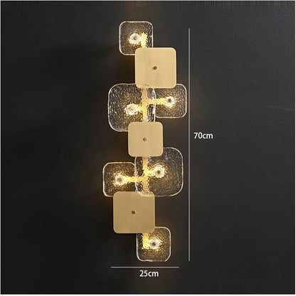 Water Ripples Glass Gold Luster Dimmable LED Copper Lamp - Luxury Indoor Light Fixture for Elegant Home Decor