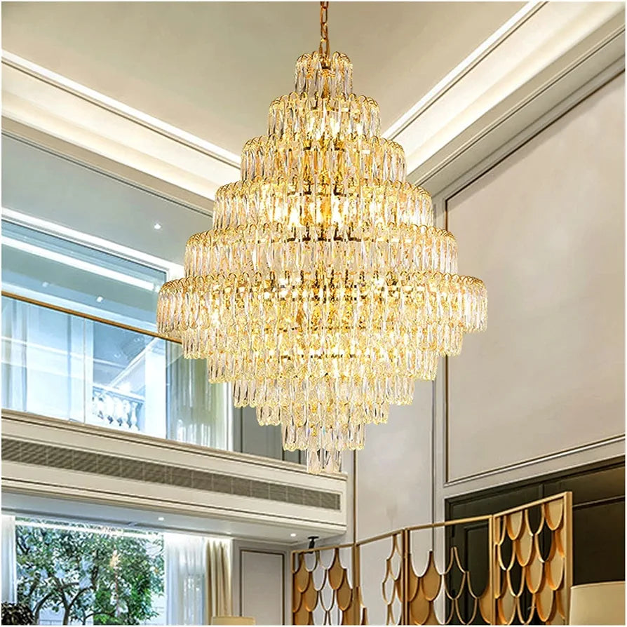 Luxury Crystal Chandeliers for Villas & Duplexes – Grand Lighting for Hotel Lobbies and Large Living Rooms