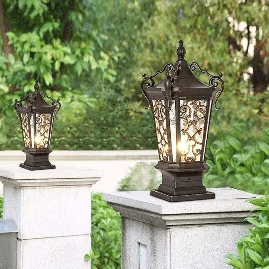 Waterproof Outdoor Column Head Lamp - Creative Door Pillar Light for Courtyard and Garden Illumination