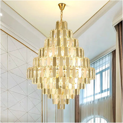 Luxury Crystal Chandeliers for Villas & Duplexes – Grand Lighting for Hotel Lobbies and Large Living Rooms