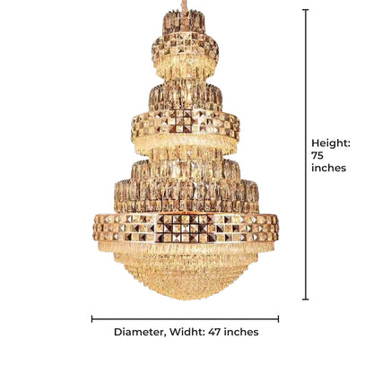 Opulent Crystal Manor Chandelier – Grand Lighting for Luxury Homes, Hotels & Exclusive Spaces