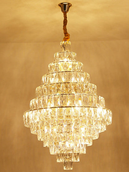 Extra Large Crystal Chandelier – Luxury Foyer Ceiling Light for Living Room, Entrance, and Staircase