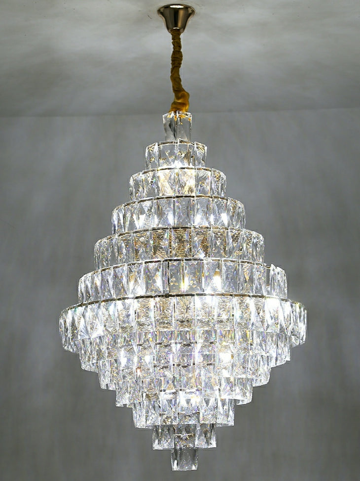 Extra Large Crystal Chandelier – Luxury Foyer Ceiling Light for Living Room, Entrance, and Staircase