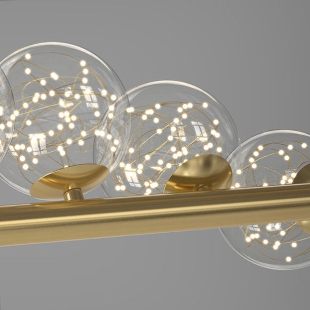 Modern 7-Bulb LED Dining Room Chandelier with Milky Glass Balls - Elegant Bar Pendant Light