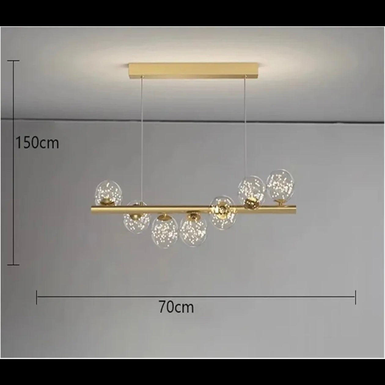 Modern 7-Bulb LED Dining Room Chandelier with Milky Glass Balls - Elegant Bar Pendant Light