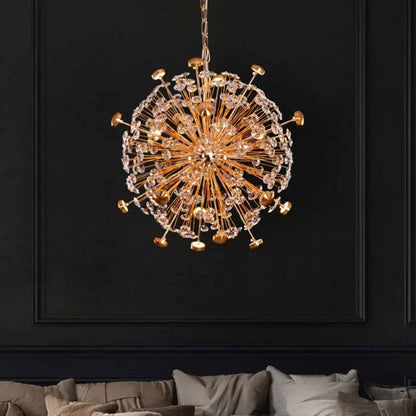 Dandelion Crystal Chandelier - Modern Industrial Hanging Fixture